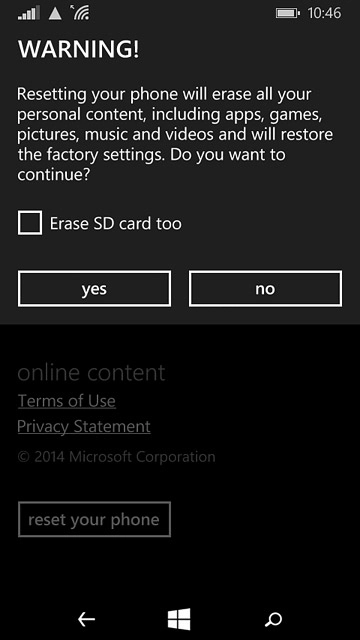Press yes to accept.