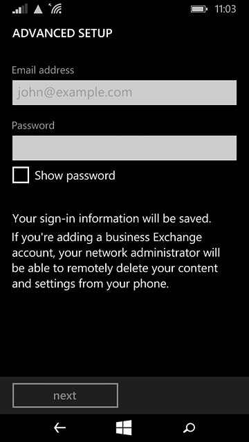 Press the field below 