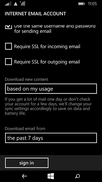 Press Require SSL for incoming email and Require SSL for outgoing email until the function is turned off.