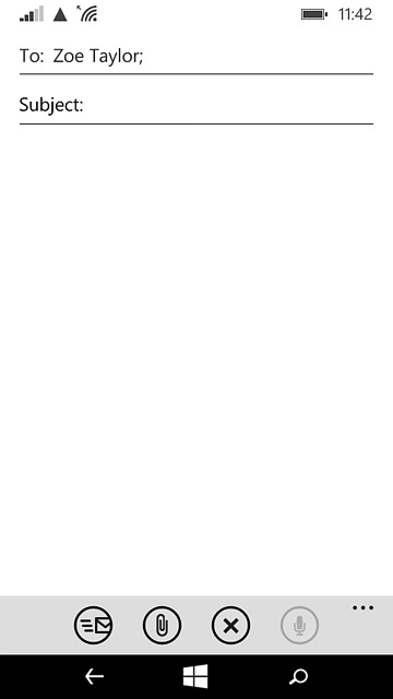 Press Subject and key in a subject for the email message.