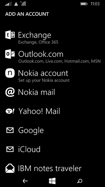 Press the required provider or advanced setup.