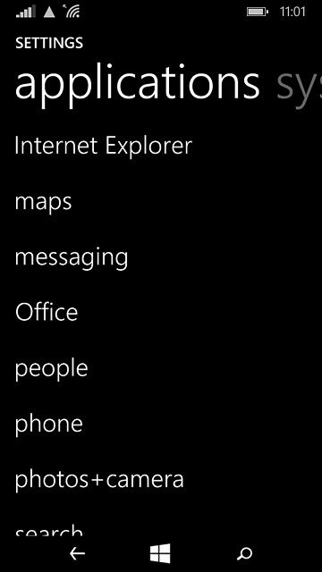 Slide your finger left on the display to find applications.