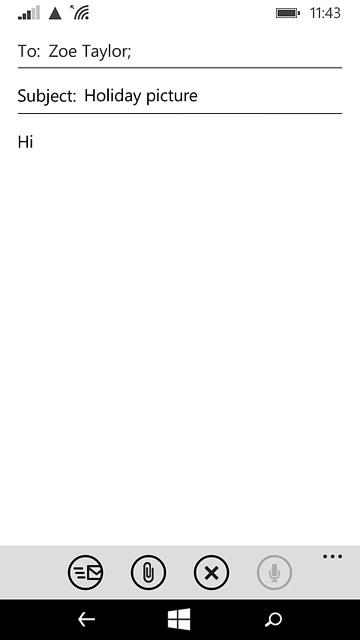 Press the attachment icon.Go to the required folder.