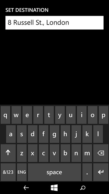 Key in the required destination and press enter.