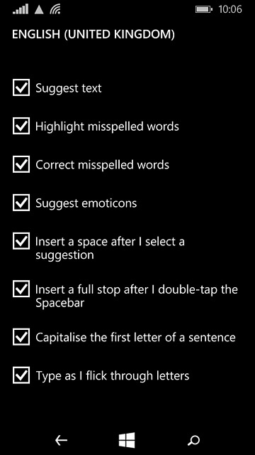 Press the home icon to save the settings and return to the home screen.