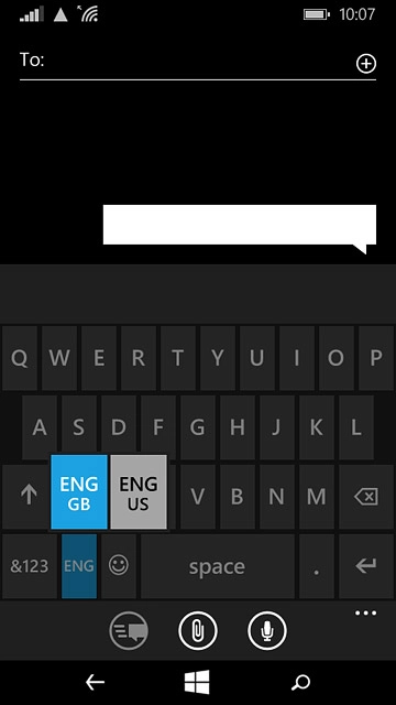 Press the required writing language.