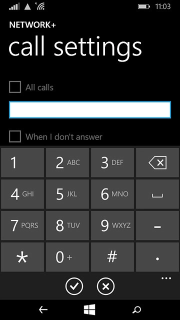 Key in +61414121121 and press the confirm icon.