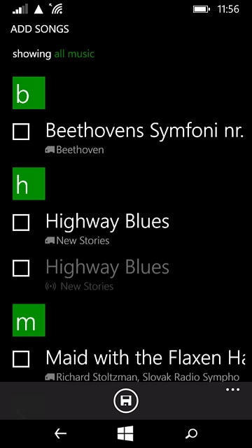 Press the required audio files to select them.