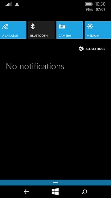 Slide your finger down the display starting from the top edge of your phone.Press the Wi-Fi icon.
