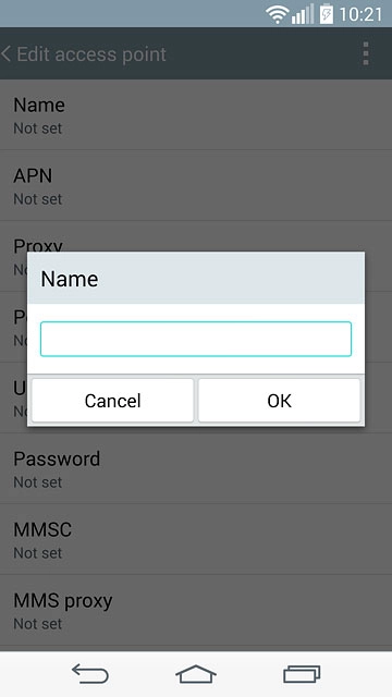 Key in Vodafone MMS and press OK.