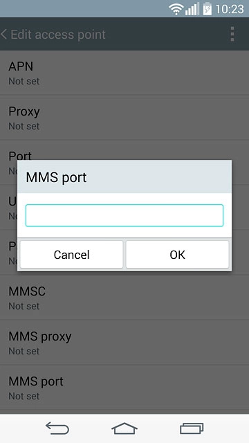 Key in 8080 and press OK.