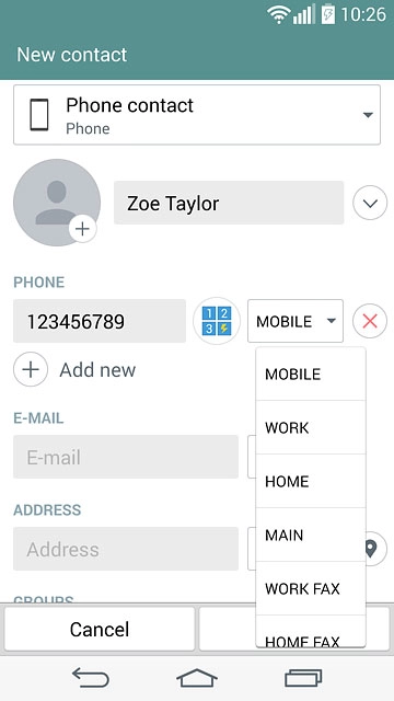 Press the required number type.