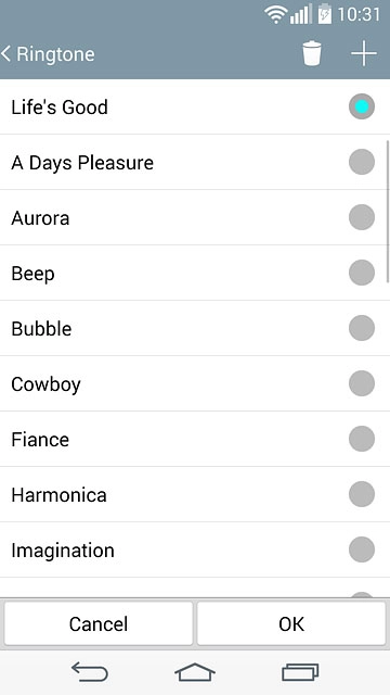 Press the different ring tones to listen to them.