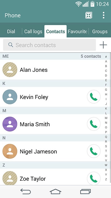 Press the new contact icon.
