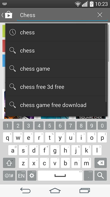 Key in the name of the required app and press the search icon.