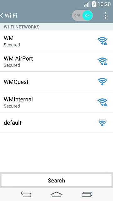 A list of Wi-Fi networks within range is displayed.Press the required Wi-Fi network.