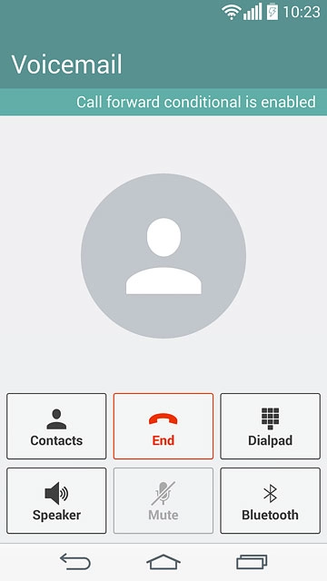 Press End to end the call.