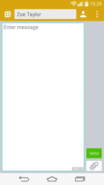 Press Enter message.Write the text for your text message.