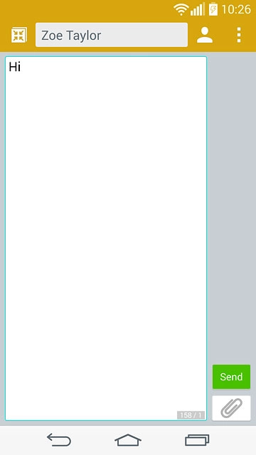 Press Send when you've written your text message.