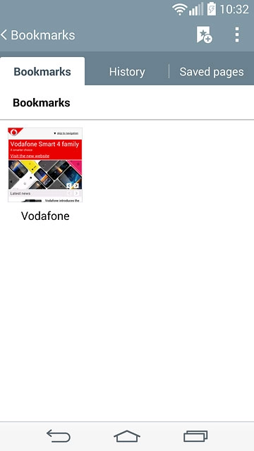 Press the required bookmark.