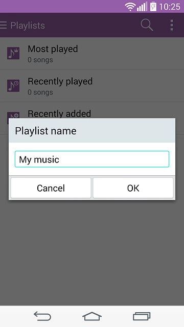 Key in a name for the playlist and press OK.