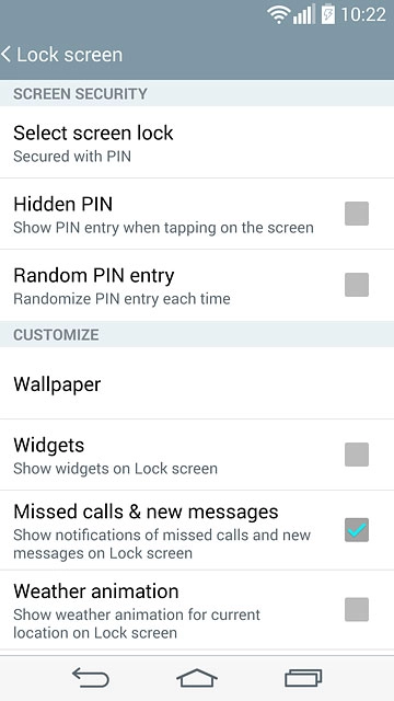 Press the home icon to return to the home screen.