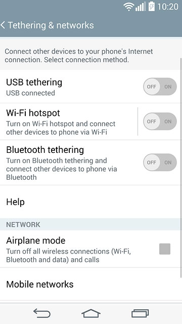 Press Mobile networks.