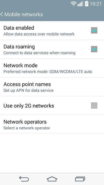 Press the home icon to return to the home screen.