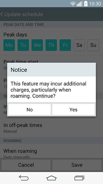 If you select a period:Press Yes to confirm.