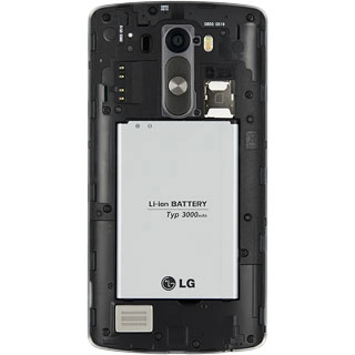 Place the battery in your phone, top first, matching the battery contacts with the phone contacts and press the battery into place.