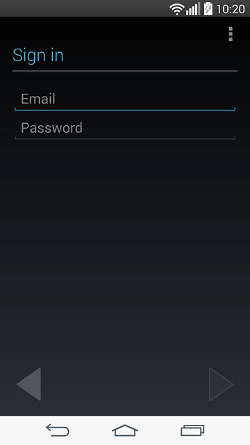 Press Email and key in the username for your Google account.