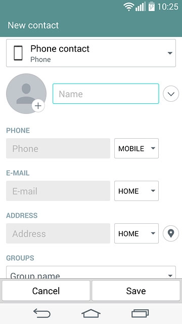 Press Name and key in the required name.