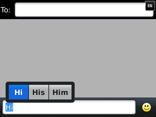 Press the required word to insert it.