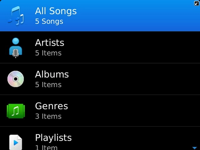 Press the required category.Go to the required audio file or playlist.