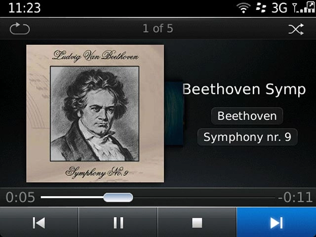 To go to the next audio file:Press arrow right.