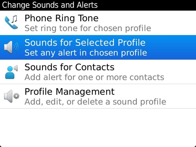 Press Sounds for Selected Profile.