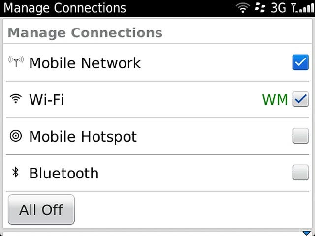 Press Mobile Network to turn the function on or off.