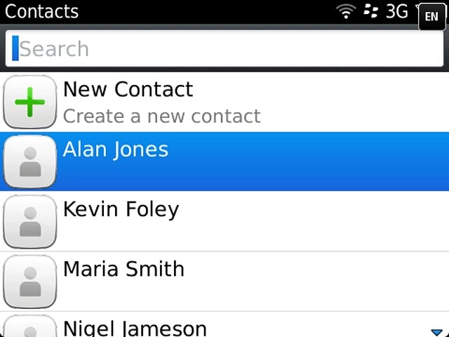 Press the required contact.