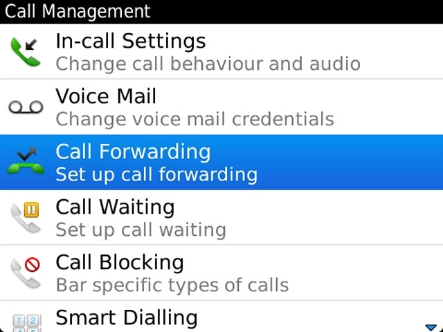 Press Call Forwarding.