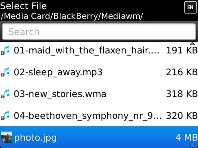 Press the required file.