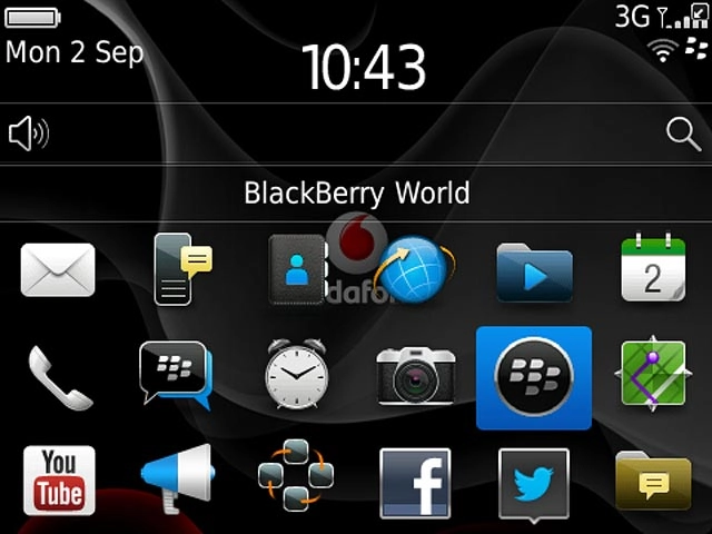 Press BlackBerry World.