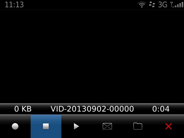 Press the stop icon to save the video clip.