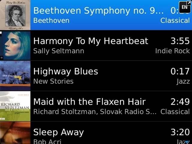 Press the required audio file.