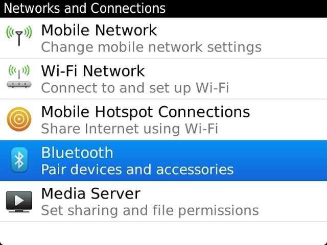Press Bluetooth.