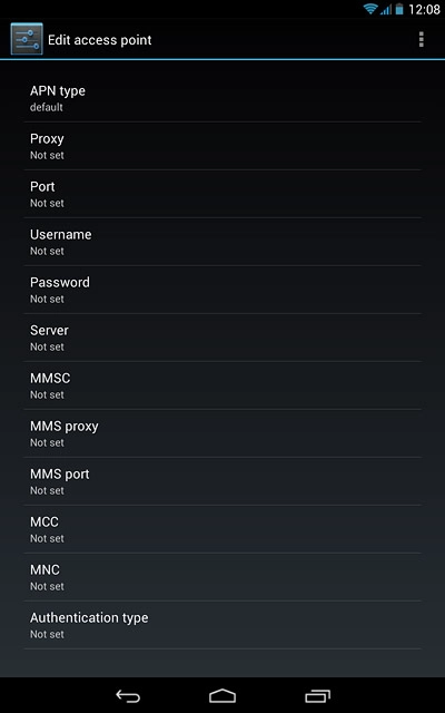 Press Authentication type.