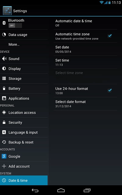 Press Automatic time zone until the function is turned on.