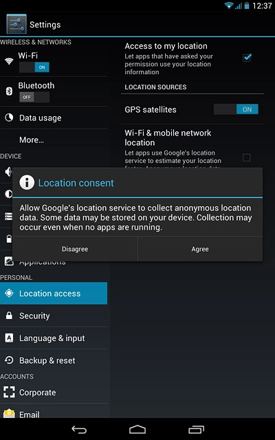 If you turn on the function:Press Agree.