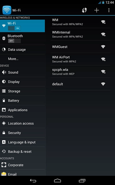 A list of Wi-Fi networks within range is displayed.Press the required Wi-Fi network.