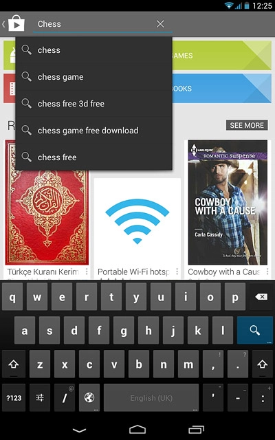 Key in the name of the required app and press the search icon.