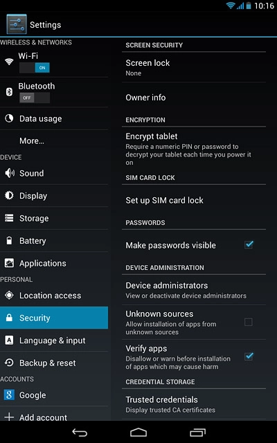 Press the home icon to return to the home screen.